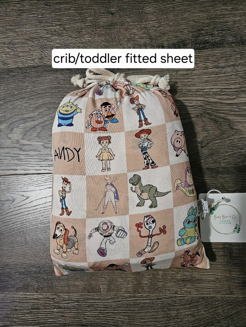 Baby Bean & Co Disney Pixar Toy Story Crib Toddler Fitted Bamboo Sheet